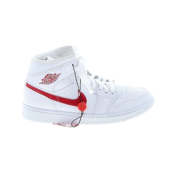 Jordan Shoes - Nike Air Jordan 1 Mid White University Red Sneakers - Brand New Shoes